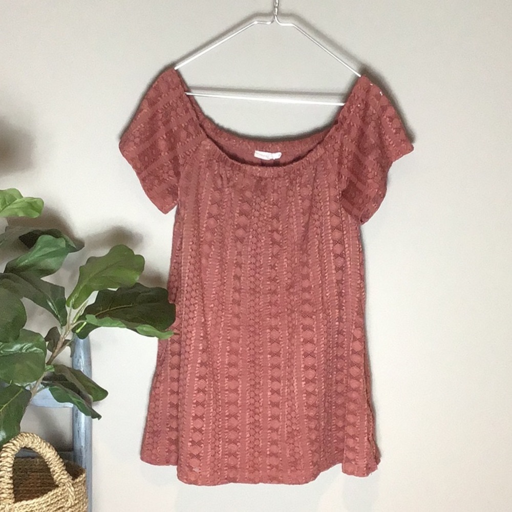 Lush > Rose Lace Cold Shoulder Dress Small